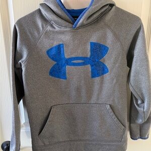 Under Armour Kids Hoodie in Gray with Blue Logo